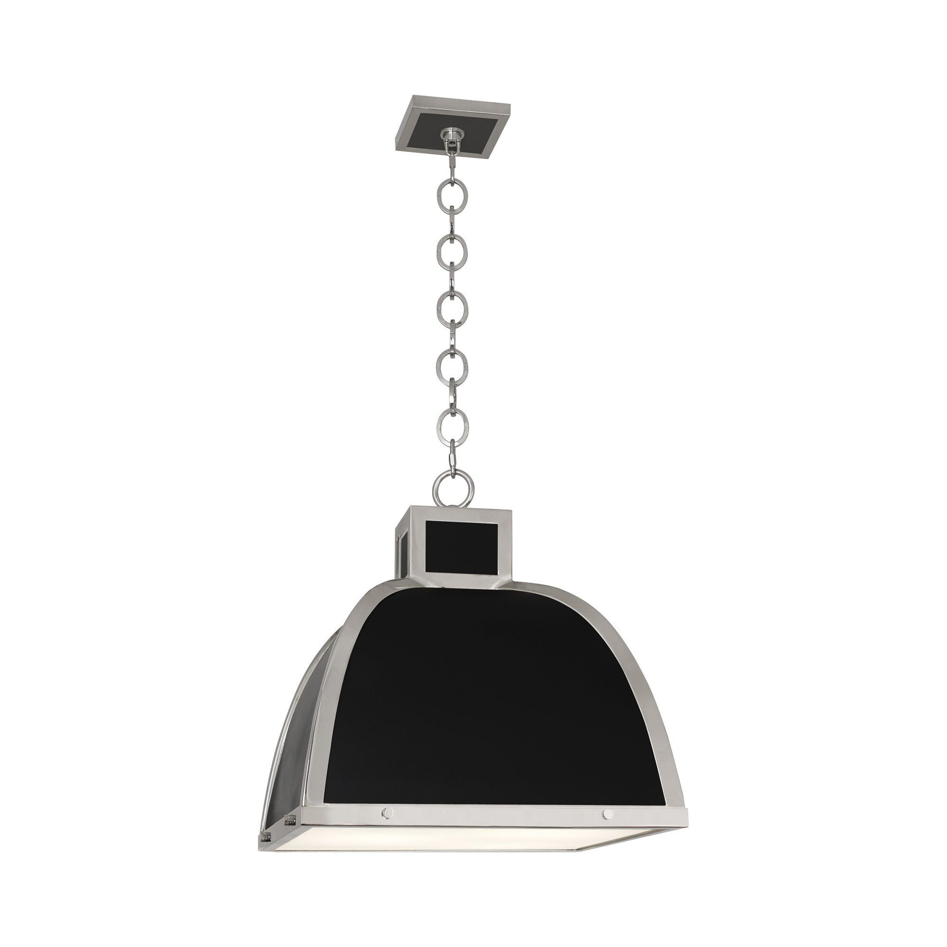 Ranger Pendant Light in Matte Black Painted/Polished Nickel.