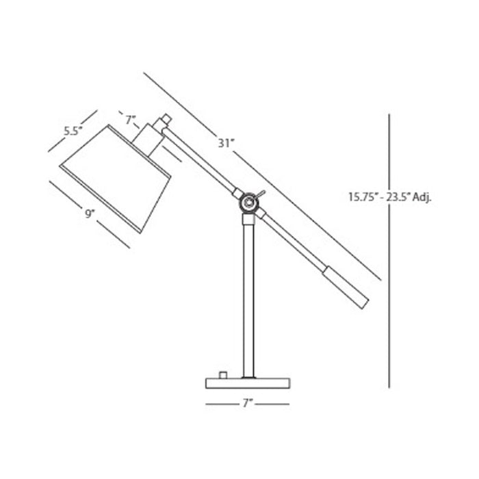 Real Simple Boom Table Lamp - line drawing.