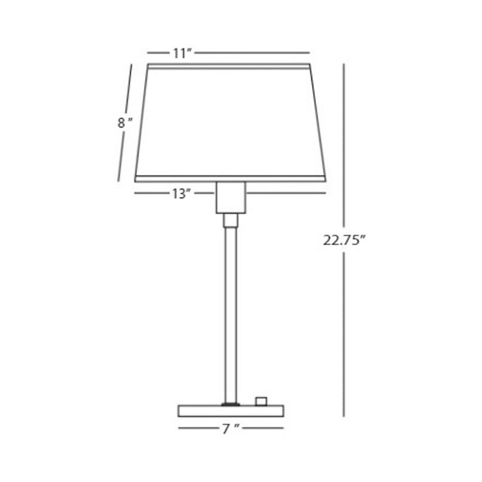 Real Simple Club Table Lamp - line drawing.