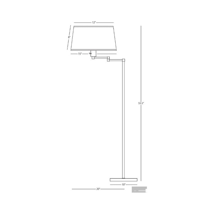 Real Simple Swing Arm Floor Lamp - line drawing.
