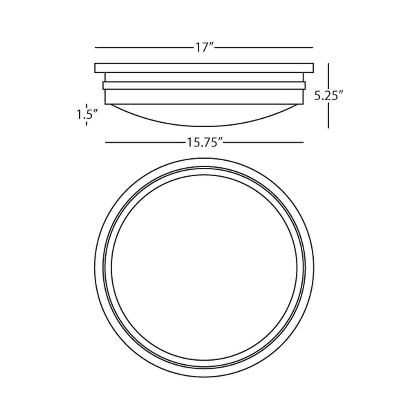 Roderick Flush Mount Ceiling Light - line drawing.