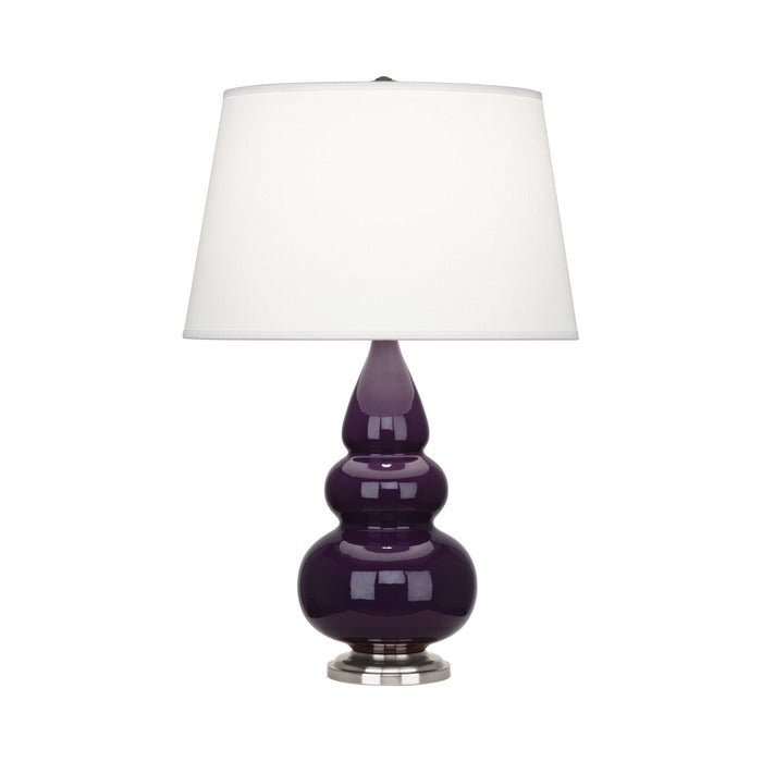 Triple Gourd Accent Lamp in Amethyst/Antique Silver.