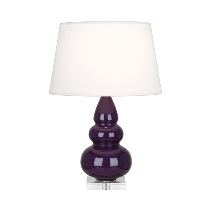 Triple Gourd Accent Lamp in Amethyst/Lucite Base.