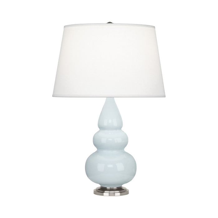 Triple Gourd Accent Lamp in Baby Blue/Antique Silver.