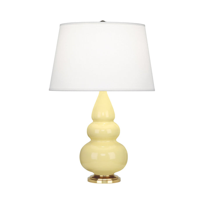 Triple Gourd Accent Lamp in Butter/Antique Natural Brass.