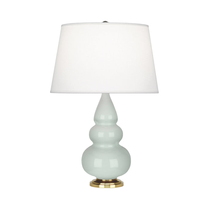 Triple Gourd Accent Lamp in Celadon/Antique Natural Brass.