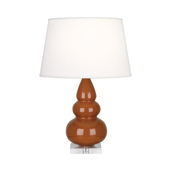 Triple Gourd Accent Lamp in Cinnamon/Lucite Base.