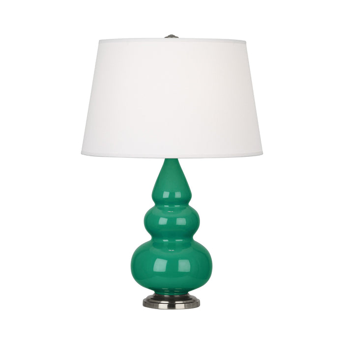 Triple Gourd Accent Lamp in Emerald Green/Antique Silver.