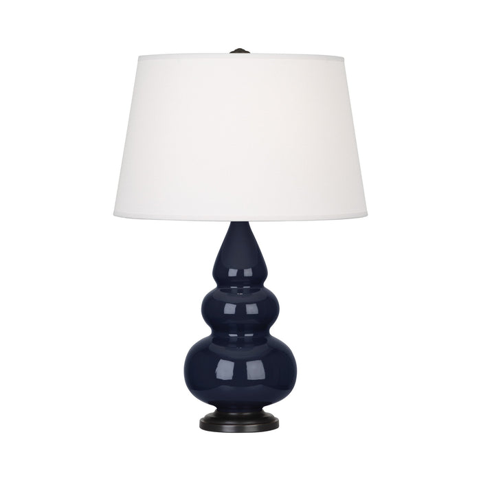 Triple Gourd Accent Lamp in Midnight Blue/Deep Patina Bronze.