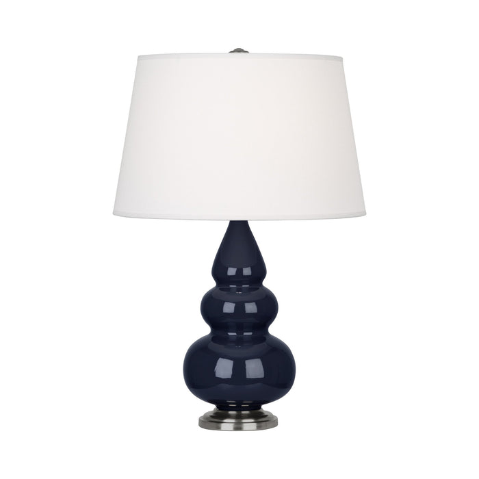Triple Gourd Accent Lamp in Midnight Blue/Antique Silver.
