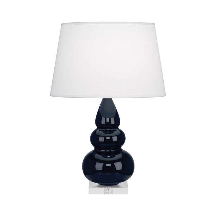 Triple Gourd Accent Lamp in Midnight Blue/Lucite Base.