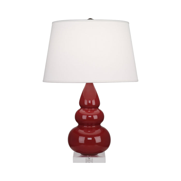 Triple Gourd Accent Lamp in Oxblood/Lucite Base.