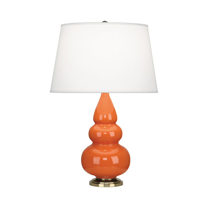 Triple Gourd Accent Lamp in Pumpkin/Antique Natural Brass.