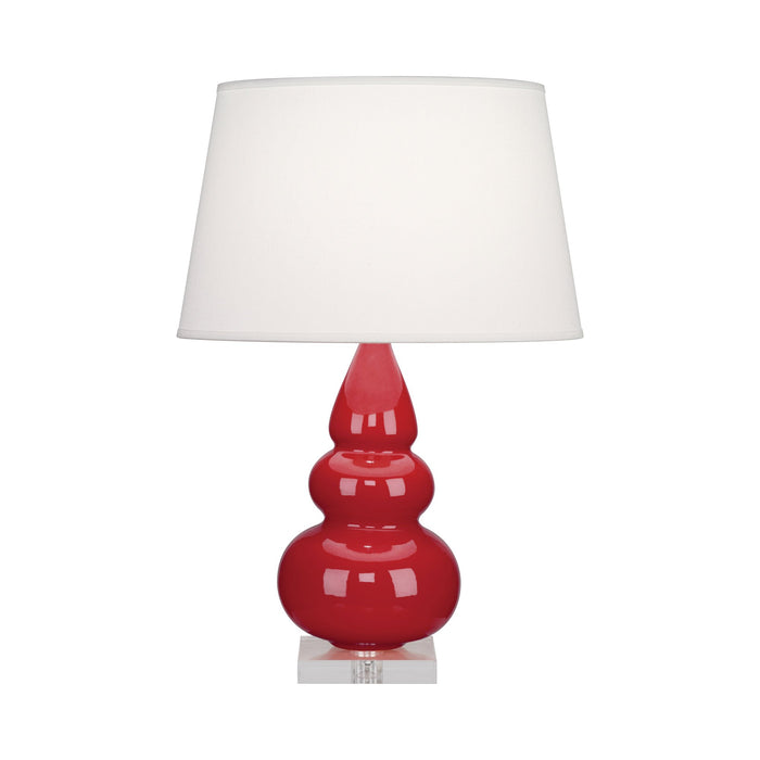 Triple Gourd Accent Lamp in Ruby Red/Lucite Base.