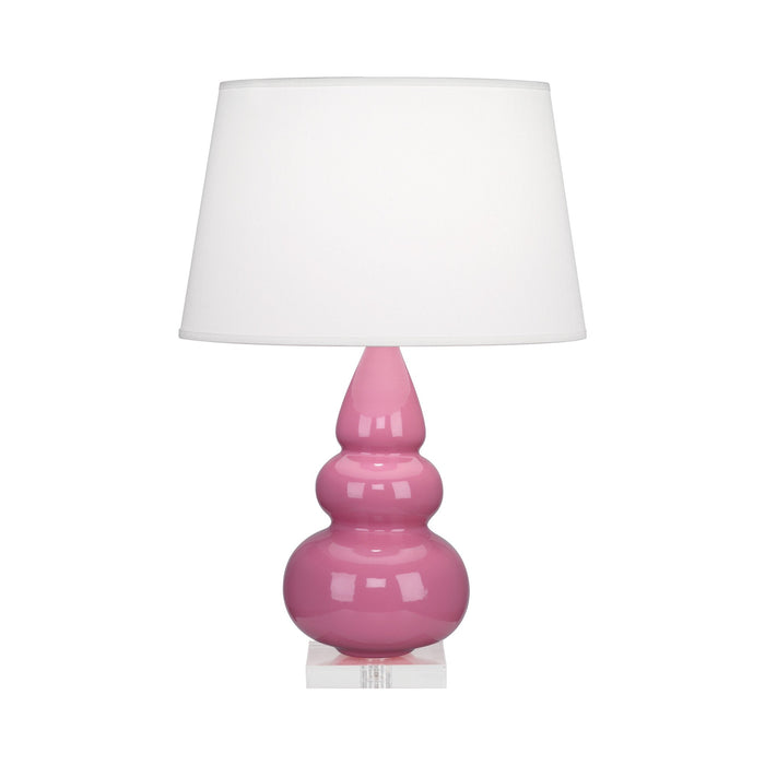Triple Gourd Accent Lamp in Schiaparelli Pink/Lucite Base.