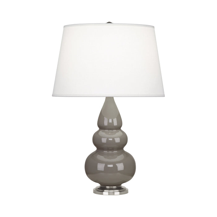Triple Gourd Accent Lamp in Smoky Taupe/Antique Silver.