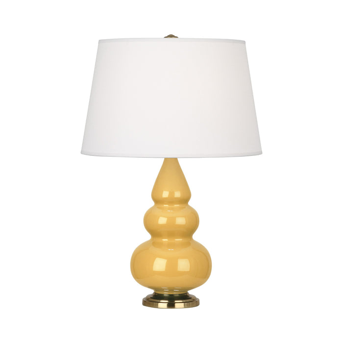 Triple Gourd Accent Lamp in Sunset Yellow/Antique Brass.