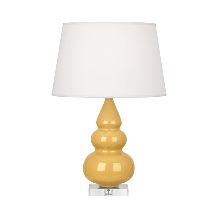 Triple Gourd Accent Lamp in Sunset Yellow/Lucite Base.