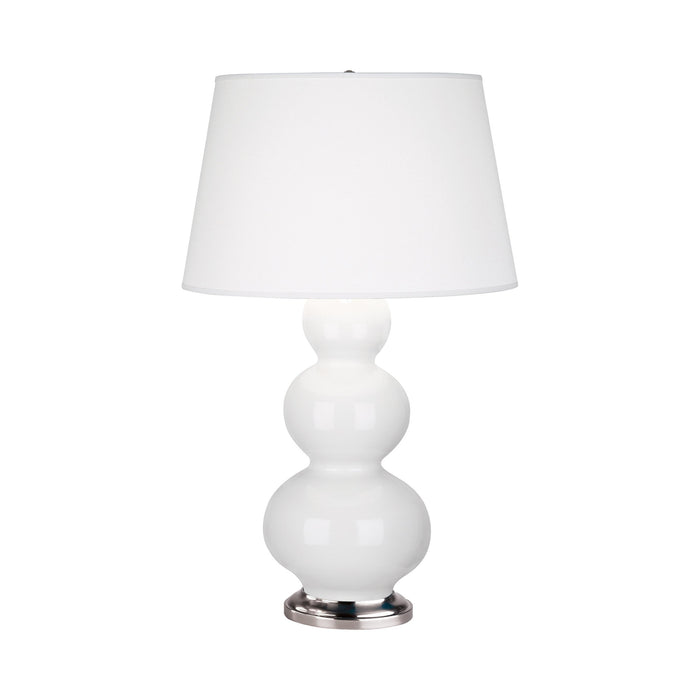 Triple Gourd Table Lamp in Antique Silver/Lily.