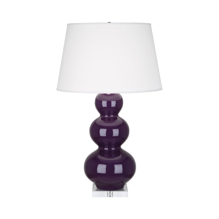 Triple Gourd Table Lamp in Lucite/Amethyst.