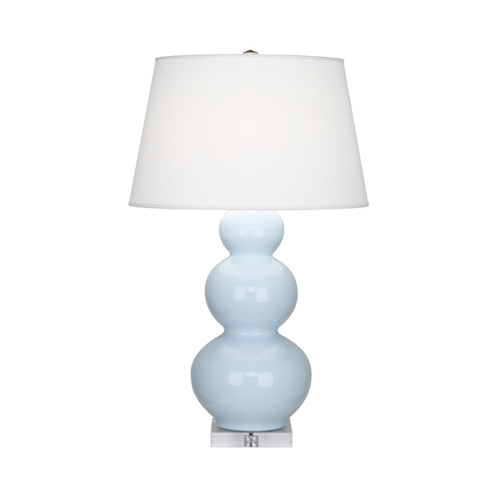 Triple Gourd Table Lamp in Lucite/Baby Blue.