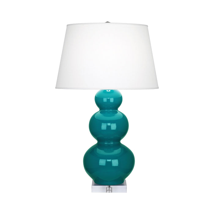 Triple Gourd Table Lamp in Lucite/Peacock.