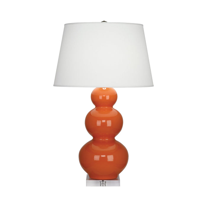 Triple Gourd Table Lamp in Lucite/Pumpkin.