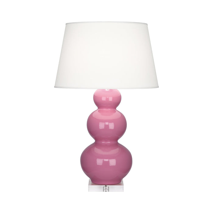 Triple Gourd Table Lamp in Lucite/Schiaparelli Pink.
