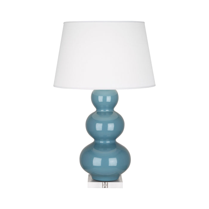 Triple Gourd Table Lamp in Lucite/Steel Blue.
