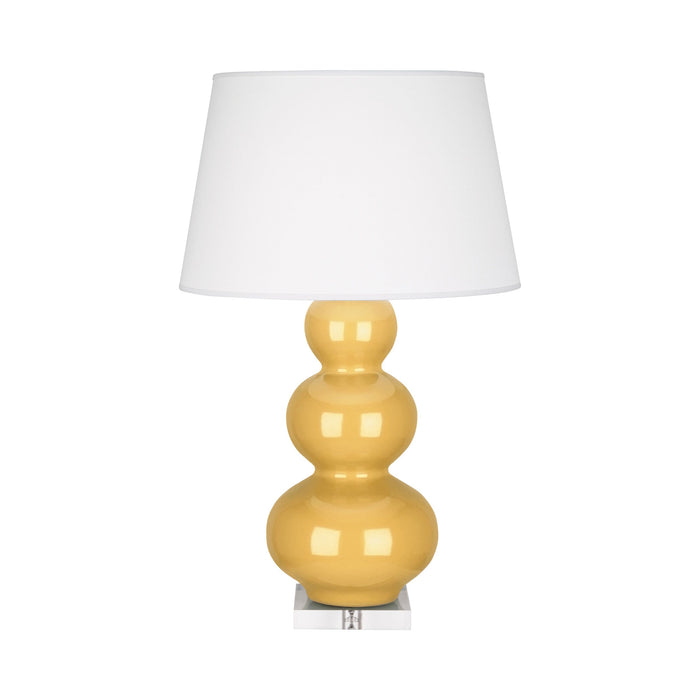 Triple Gourd Table Lamp in Lucite/Sunset Yellow.