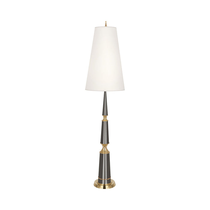 Versailles Floor Lamp in Ash Lacquer/Modern Brass/Fondine Fabric.
