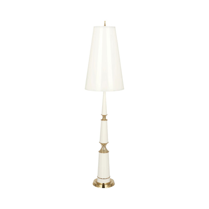 Versailles Floor Lamp in Lily Lacquer/Modern Brass/Lily Painted Parchment/Matte Gold Lining.