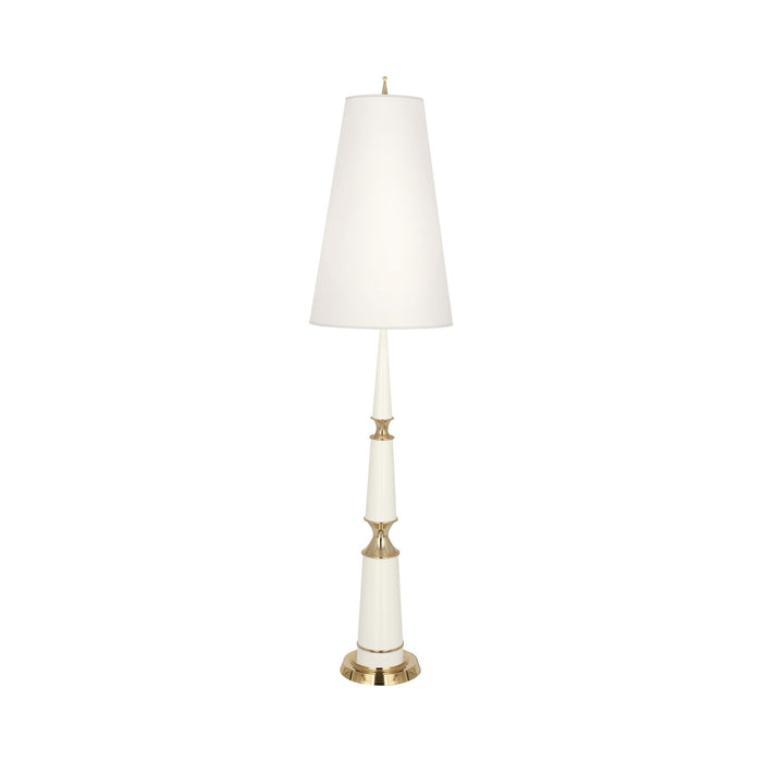 Versailles Floor Lamp in Lily Lacquer/Modern Brass/Fondine Fabric.
