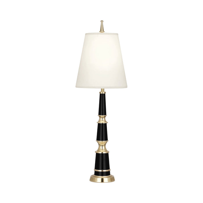 Versailles Table Lamp in Black Lacquer/Modern Brass/Fondine Fabric (Small).