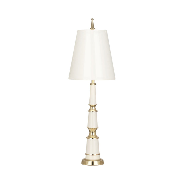 Versailles Table Lamp in Lily Lacquer/Modern Brass/Lily Painted Parchment/Matte Gold Lining (Small).