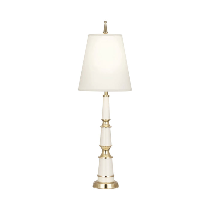 Versailles Table Lamp in Lily Lacquer/Modern Brass/Fondine Fabric (Small).