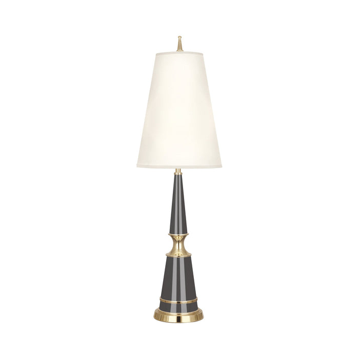 Versailles Table Lamp in Ash Lacquer/Modern Brass/Fondine Fabric (Large).