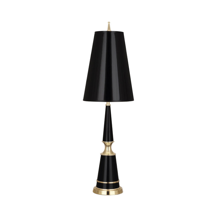 Versailles Table Lamp in Black Lacquer/Modern Brass/Black Painted Parchment/Matte Gold Lining (Large).