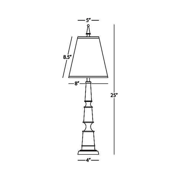 Versailles Table Lamp - line drawing.