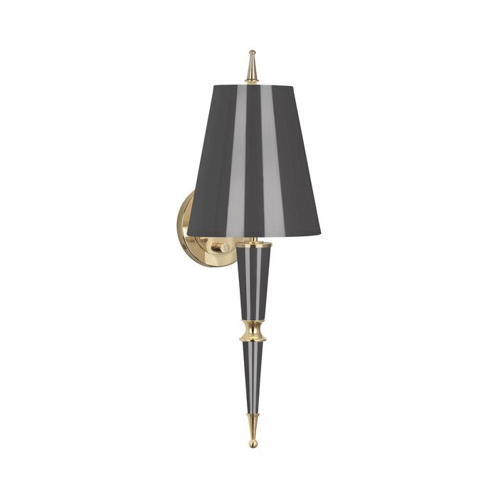 Versailles Wall Light in Ash Lacquer/Modern Brass/Ash Painted Parchment/Matte Gold Lining.