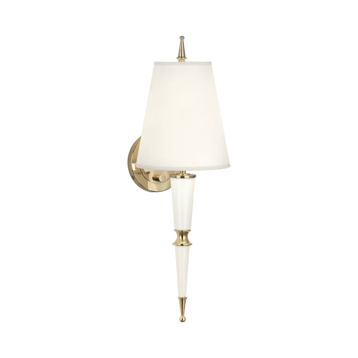 Versailles Wall Light in Lily Lacquer/Modern Brass/Fondine Fabric.