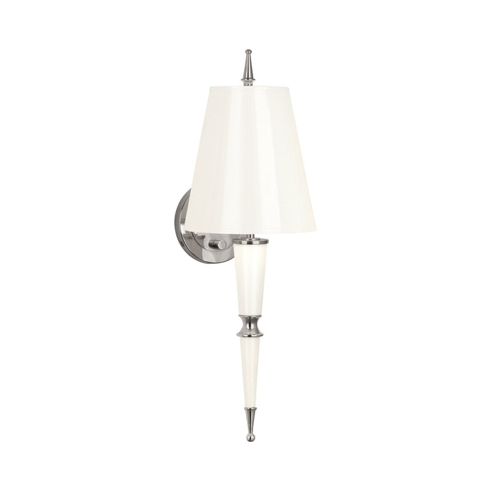 Versailles Wall Light in Lily Lacquer/Polished Nickel/Lily Painted Parchment/Matte Silver Lining.