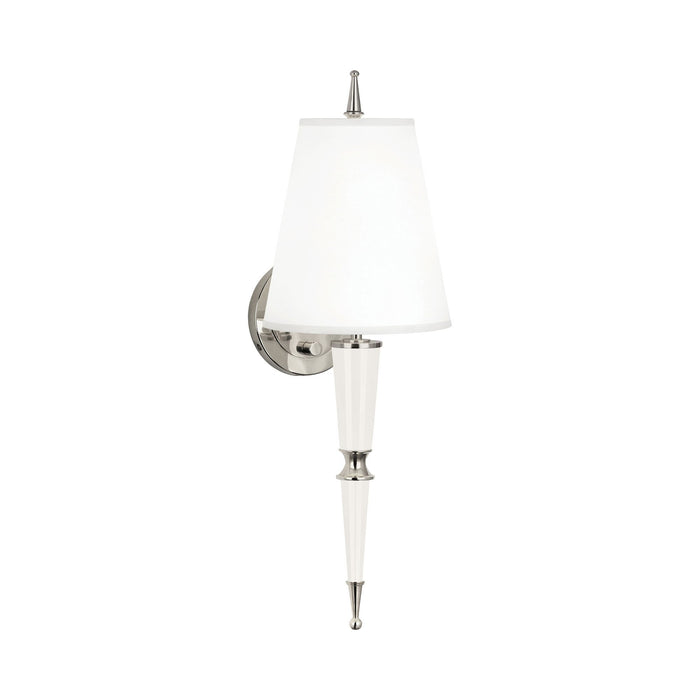 Versailles Wall Light in Lily Lacquer/Polished Nickel/Fondine Fabric.
