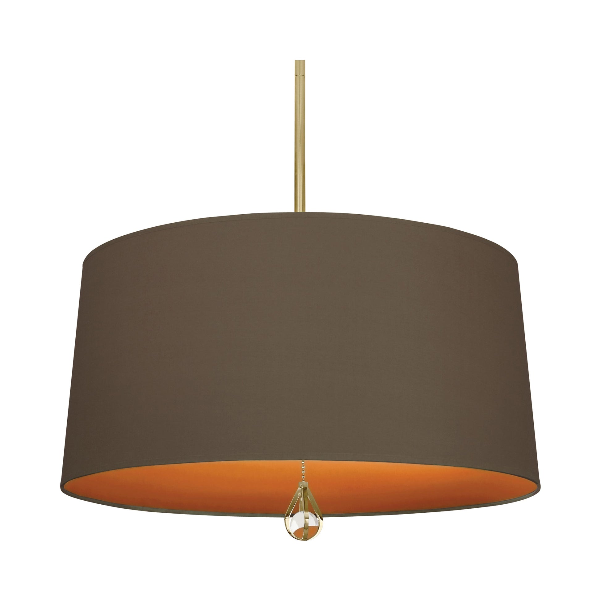 Williamsburg Custis Pendant Light in Modern Brass/Revolutionary Storm/William Of Orange Lining.