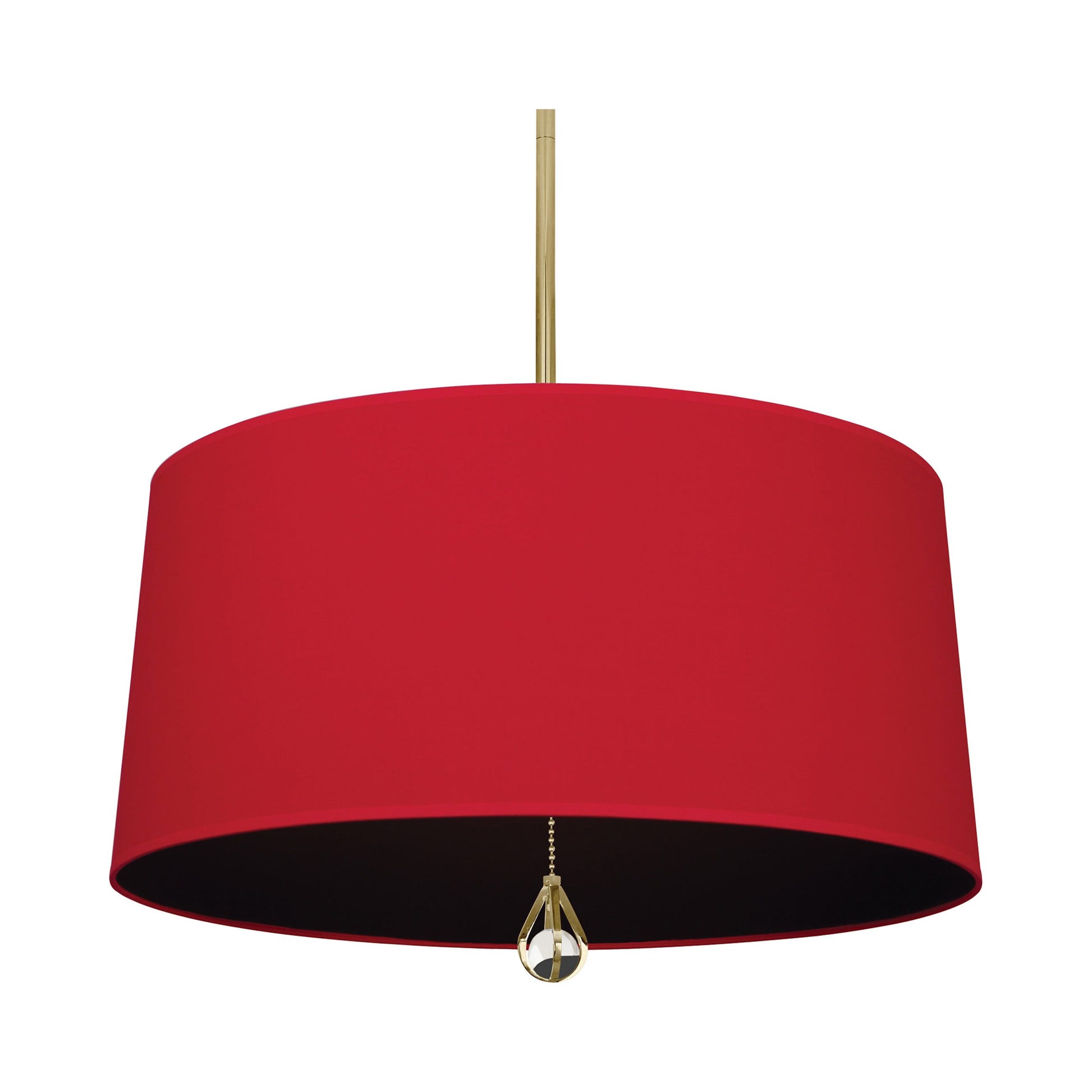 Williamsburg Custis Pendant Light in Modern Brass/Richmond Red/Blacksmith Black Lining.