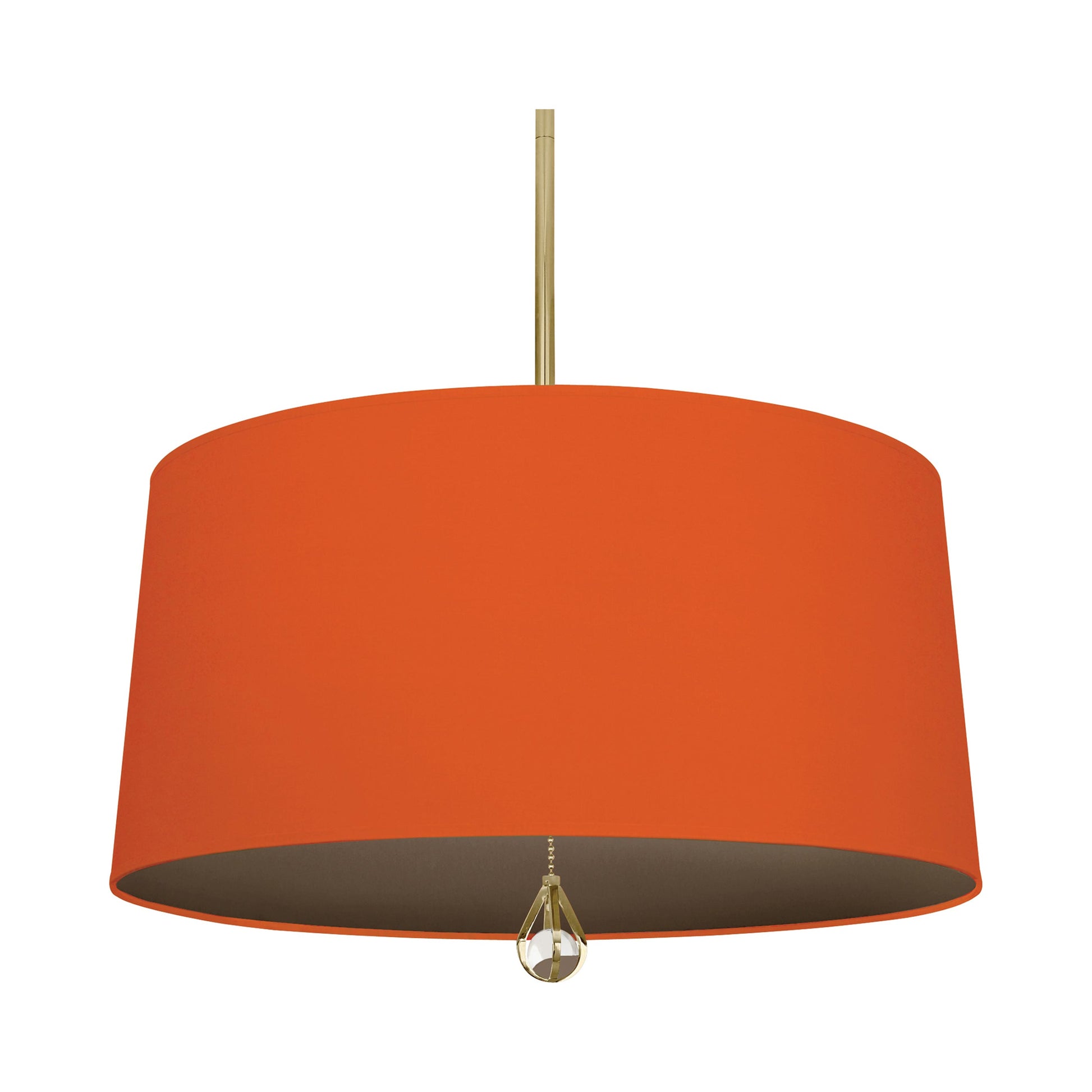 Williamsburg Custis Pendant Light in Modern Brass/William Of Orange/Revolutionary Storm Lining.