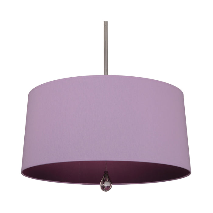 Williamsburg Custis Pendant Light in Polished Nickel/Ludwell Lilac/Greenhow Grape Lining.
