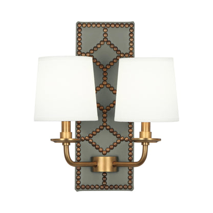 Williamsburg Lightfoot Wall Light in Carter Gray/Aged Brass.