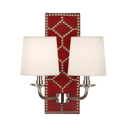 Williamsburg Lightfoot Wall Light in Dragons Blood/Polished Nickel.