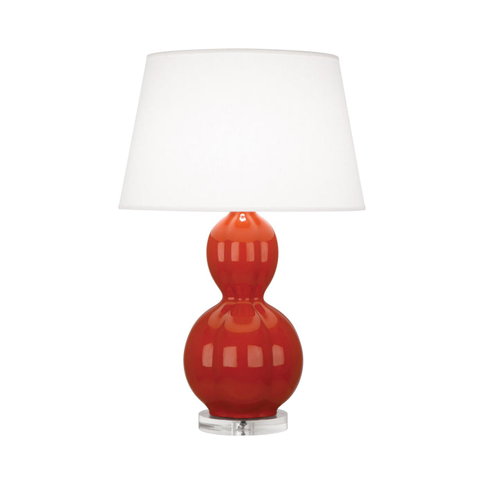 Williamsburg Randolph Table Lamp in Rusty Red Orange.